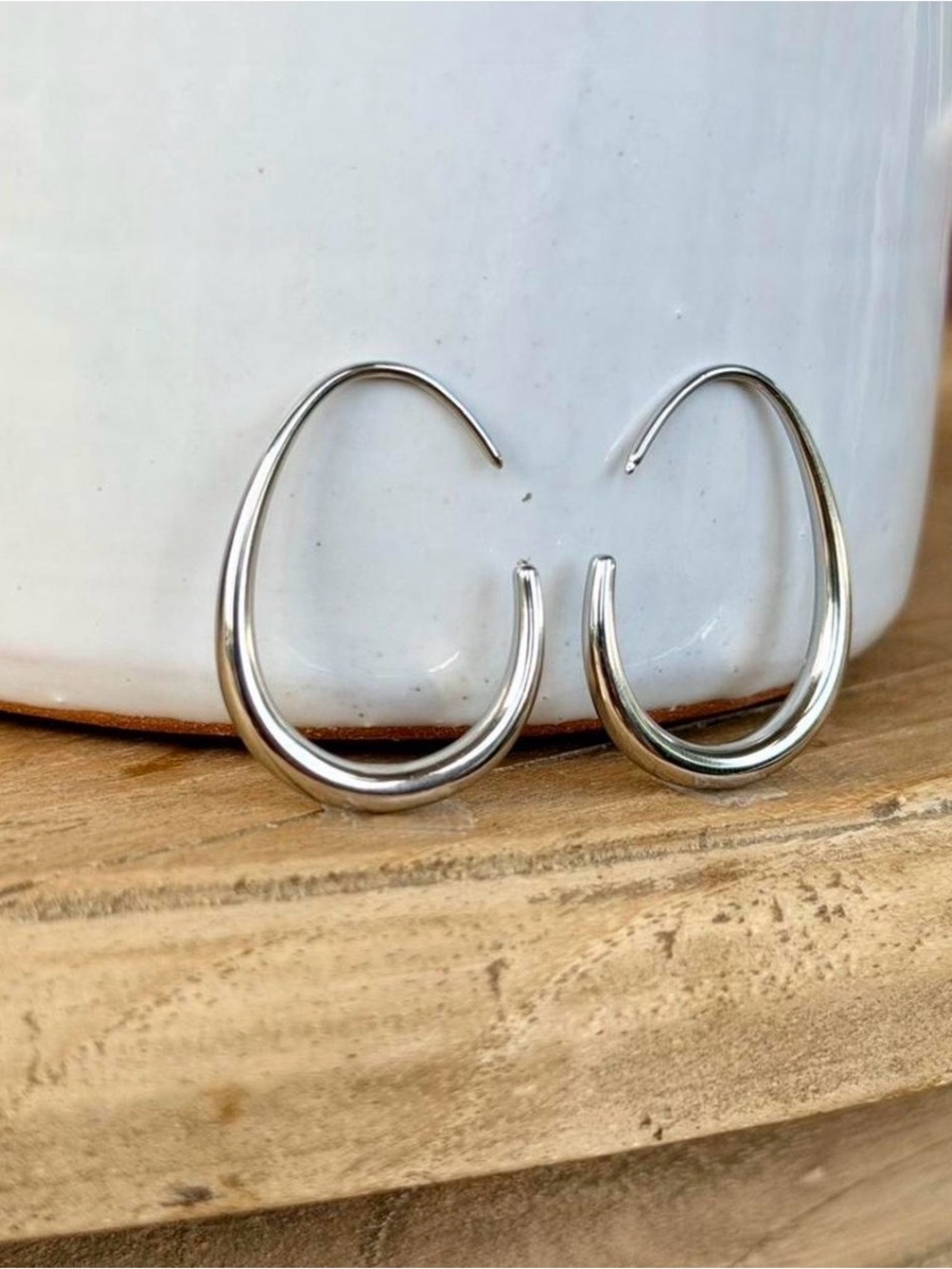 Abstract Hoop Earrings - Picture 2 of 2